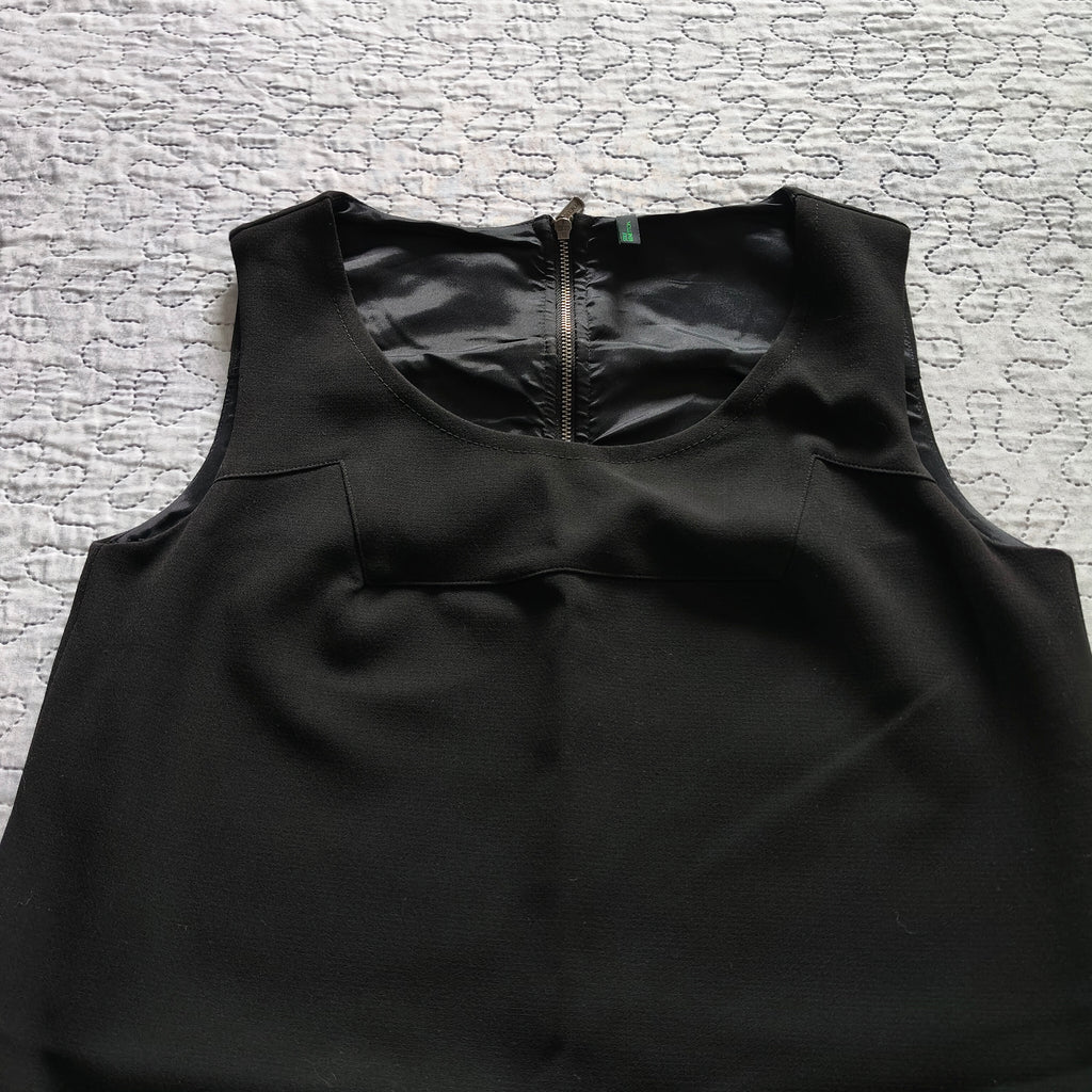 Vestito Benetton Nero Taglia M Con Zip
