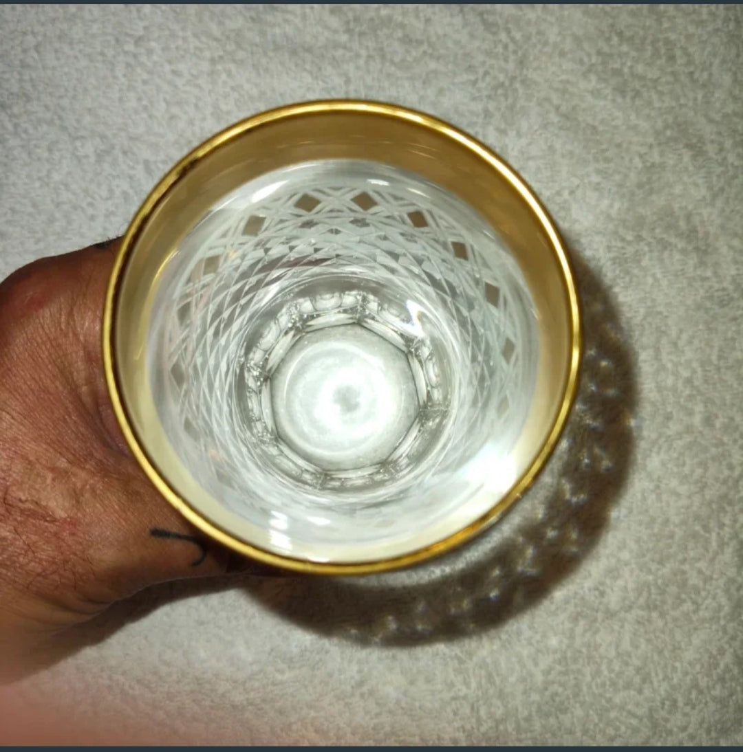 Bicchiere Moser Cristallo Puro e Oro 24K Per Collezionisti