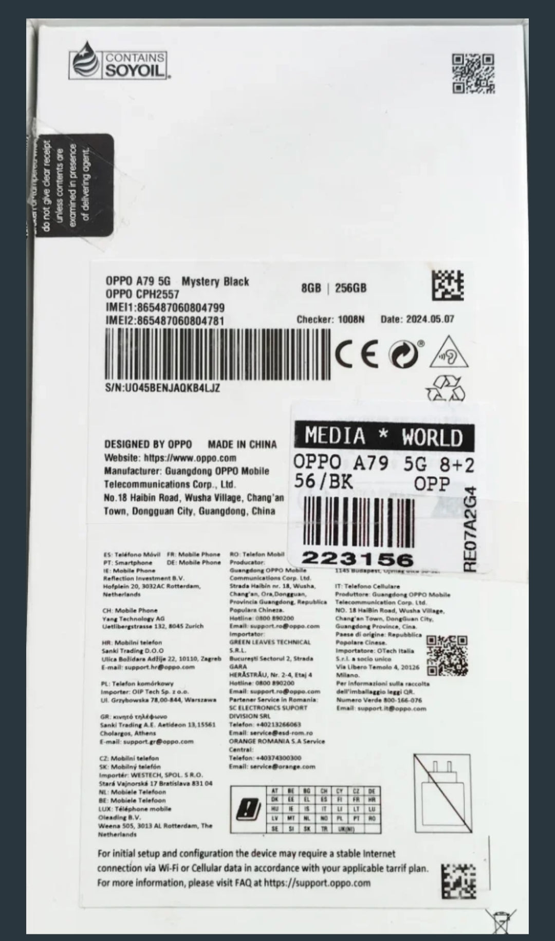 Telefono Cellulare OPPO A79 5G 256GB 
Come Nuovo !
Usato Pochissimo !