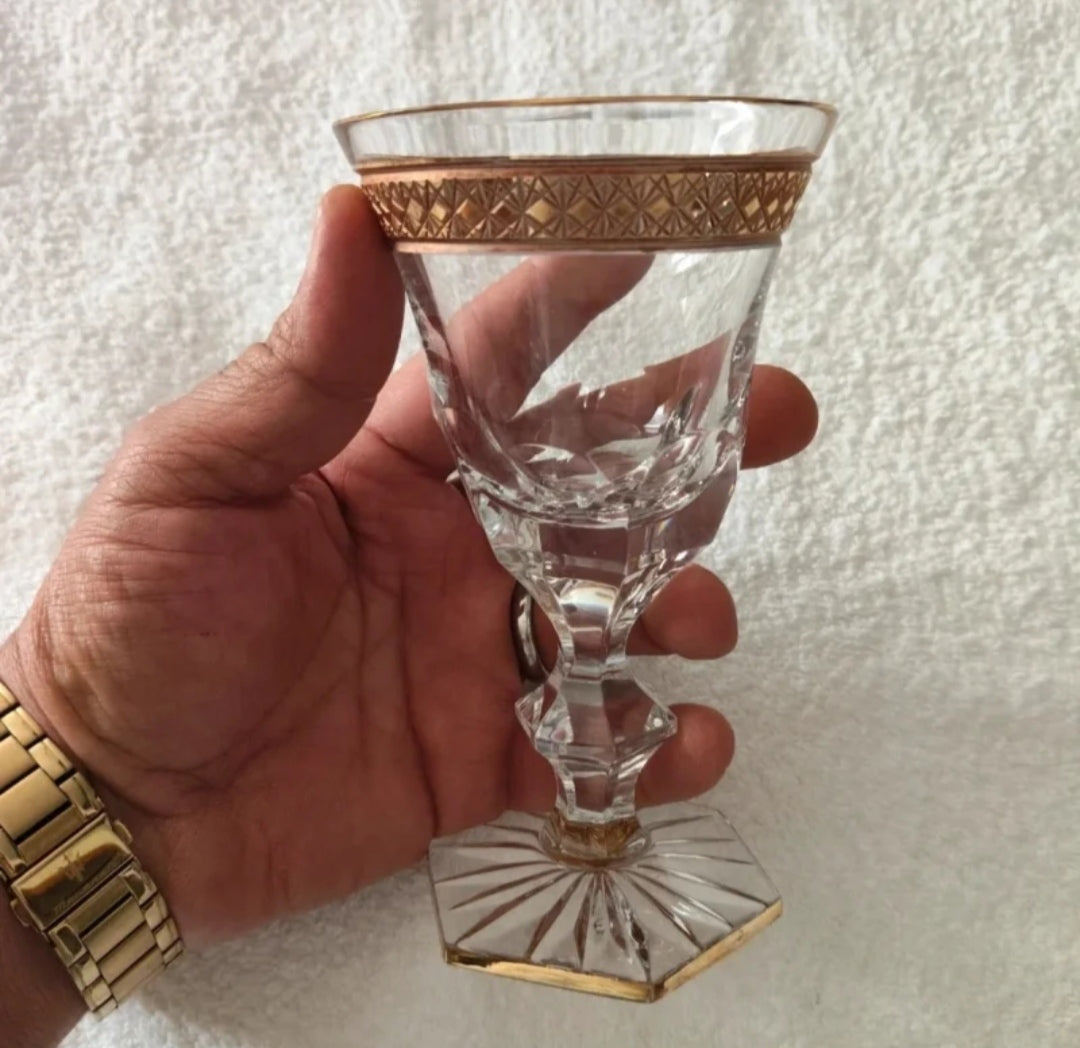 Saint-Louis Calice Cristallo Puro e Oro Zecchino Firmato