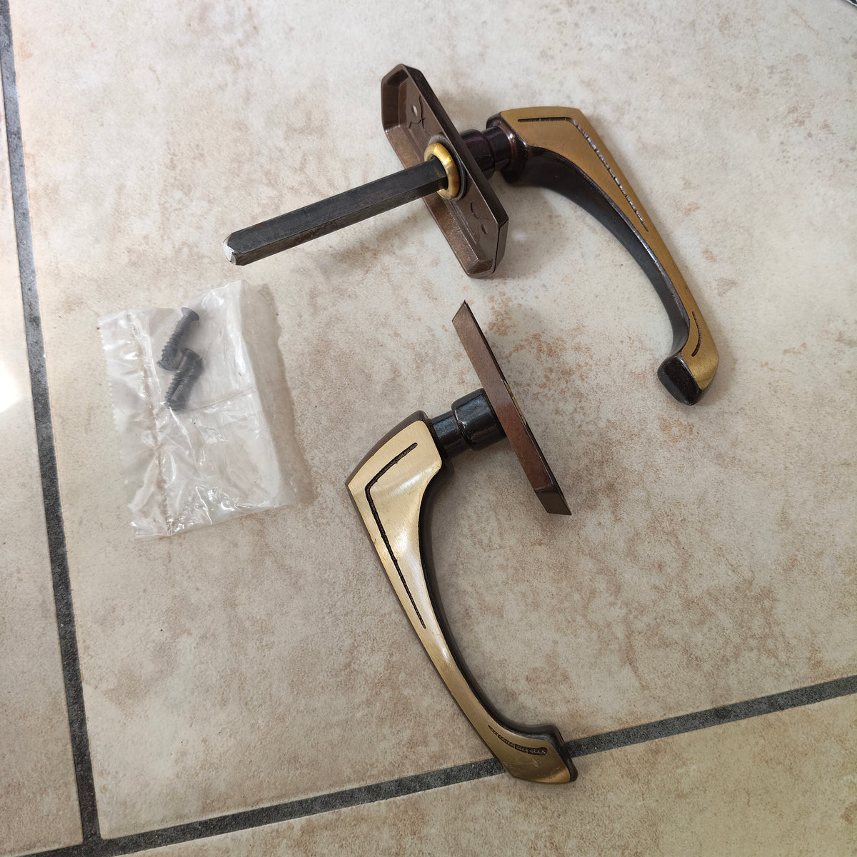 Coppia di Maniglie per Porta in Metallo