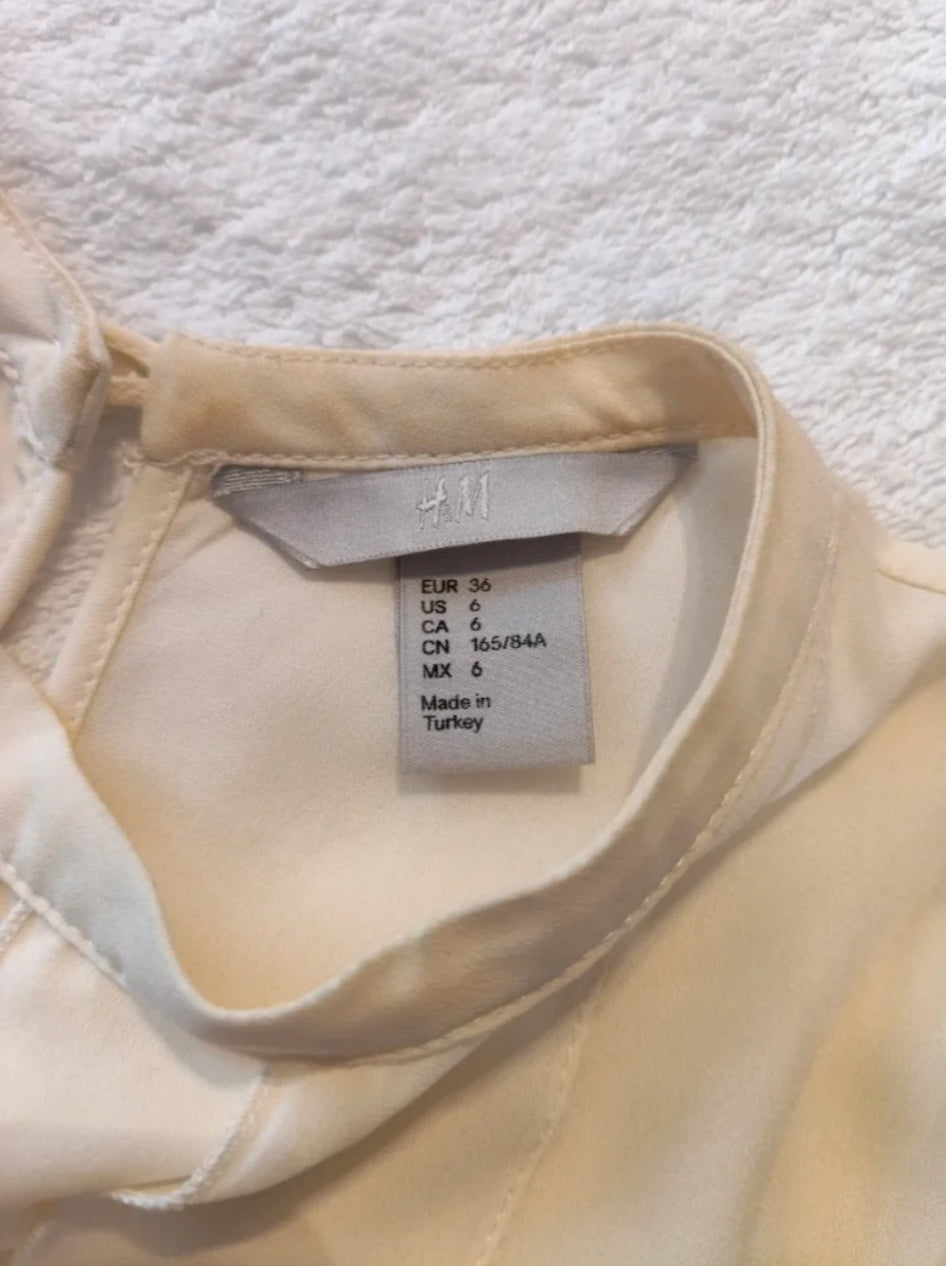 H&M  Magliettina Smanicata Donna Beige Misura S