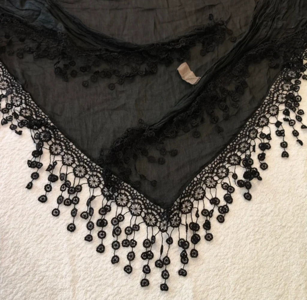 Foulard Donna Seta/Cotone Nero