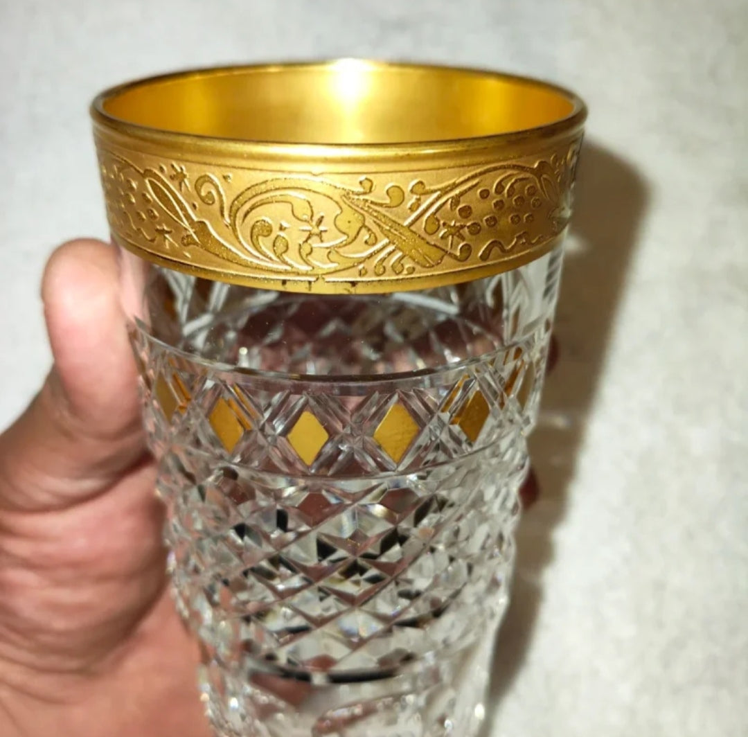 Bicchiere Moser Cristallo Puro e Oro 24K Per Collezionisti