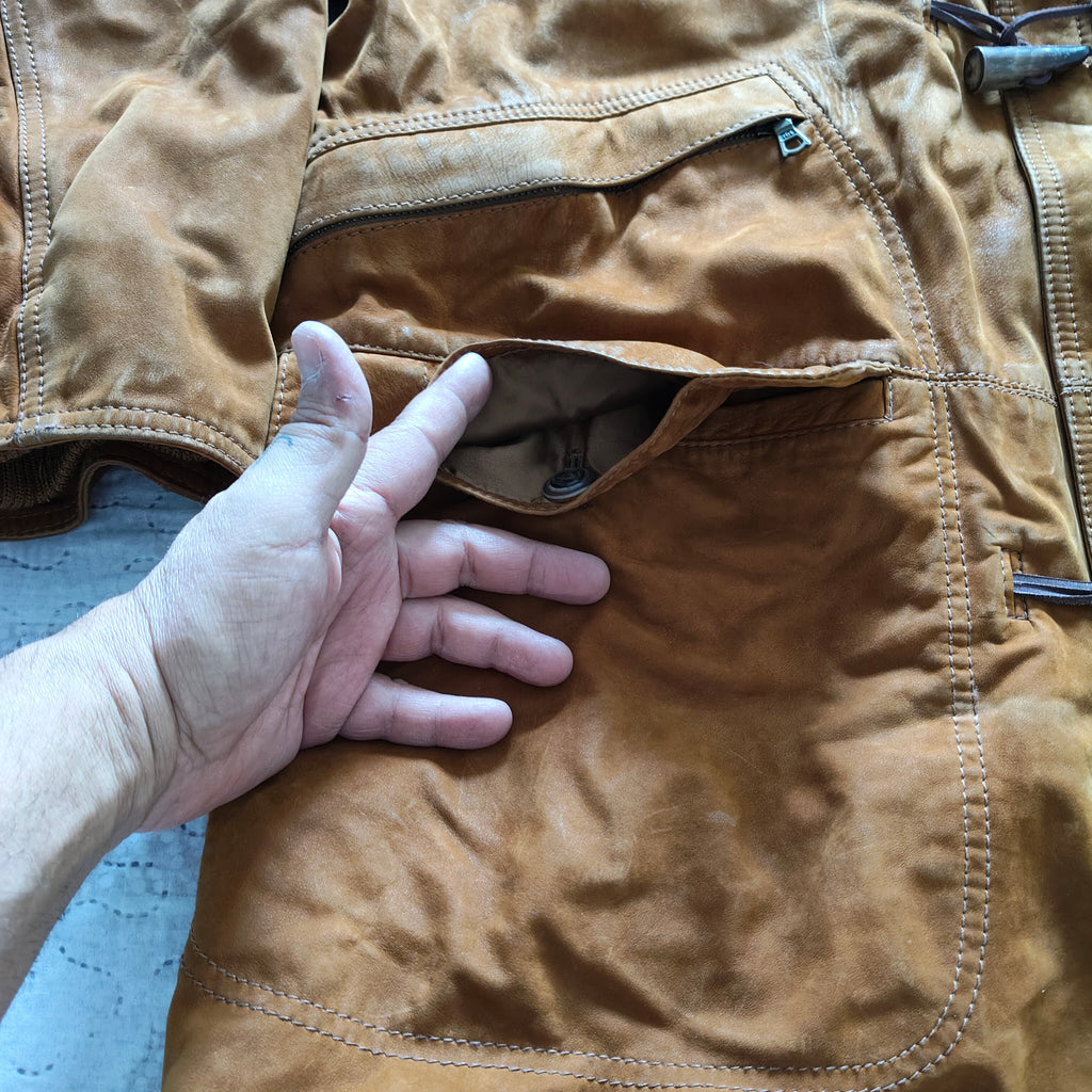 Giacca/Giubbotto Ruffo Montgomery Vintage Pelle Tg 52