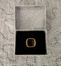 Anello Uomo Dorato Massiccio Acciaio e Onice Taglia 22,2 millimetri