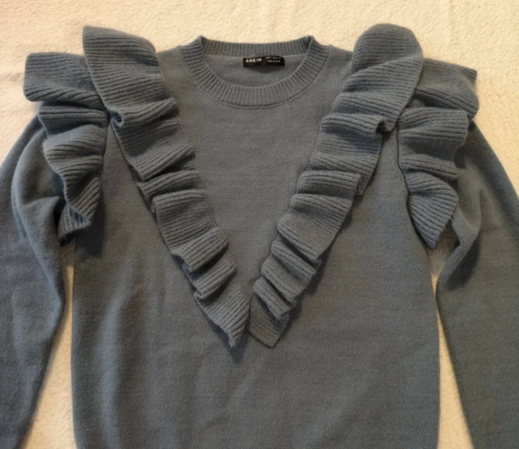 SHEIN 
Maglione con volant donna 
Taglia S
