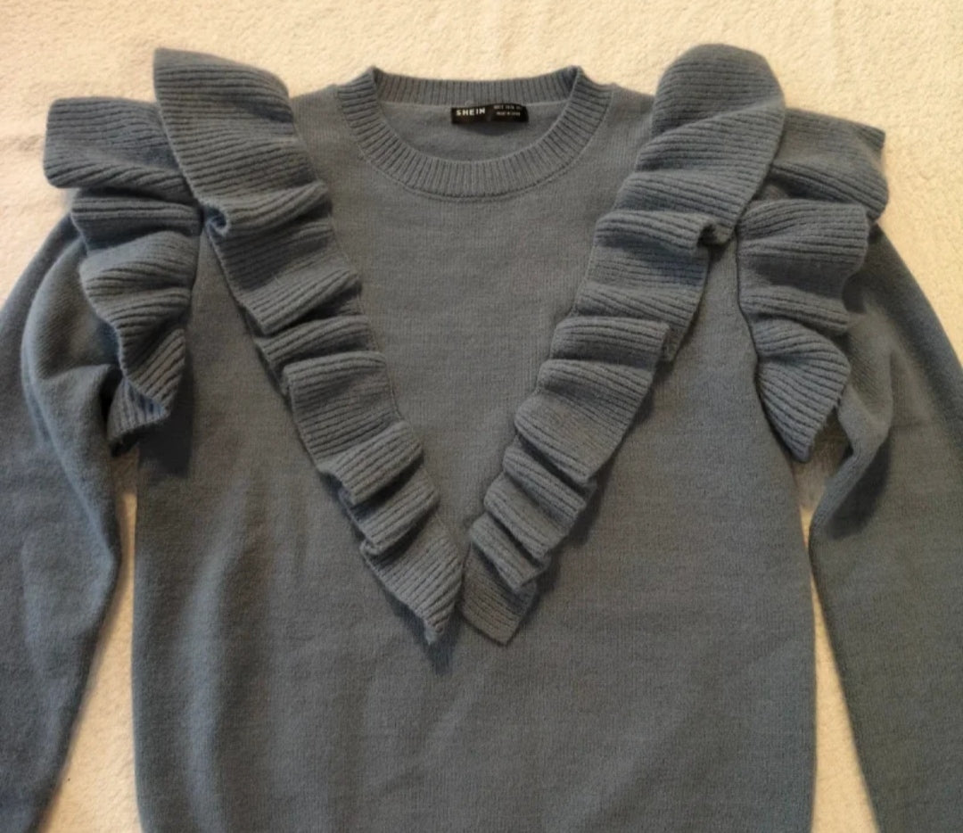 SHEIN 
Maglione con volant donna 
Taglia S