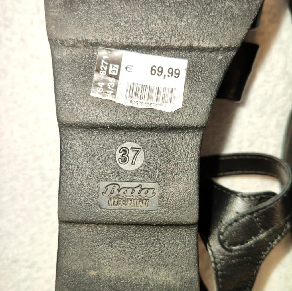Bata  Sandali Donna Neri con Zeppa Misura 36
