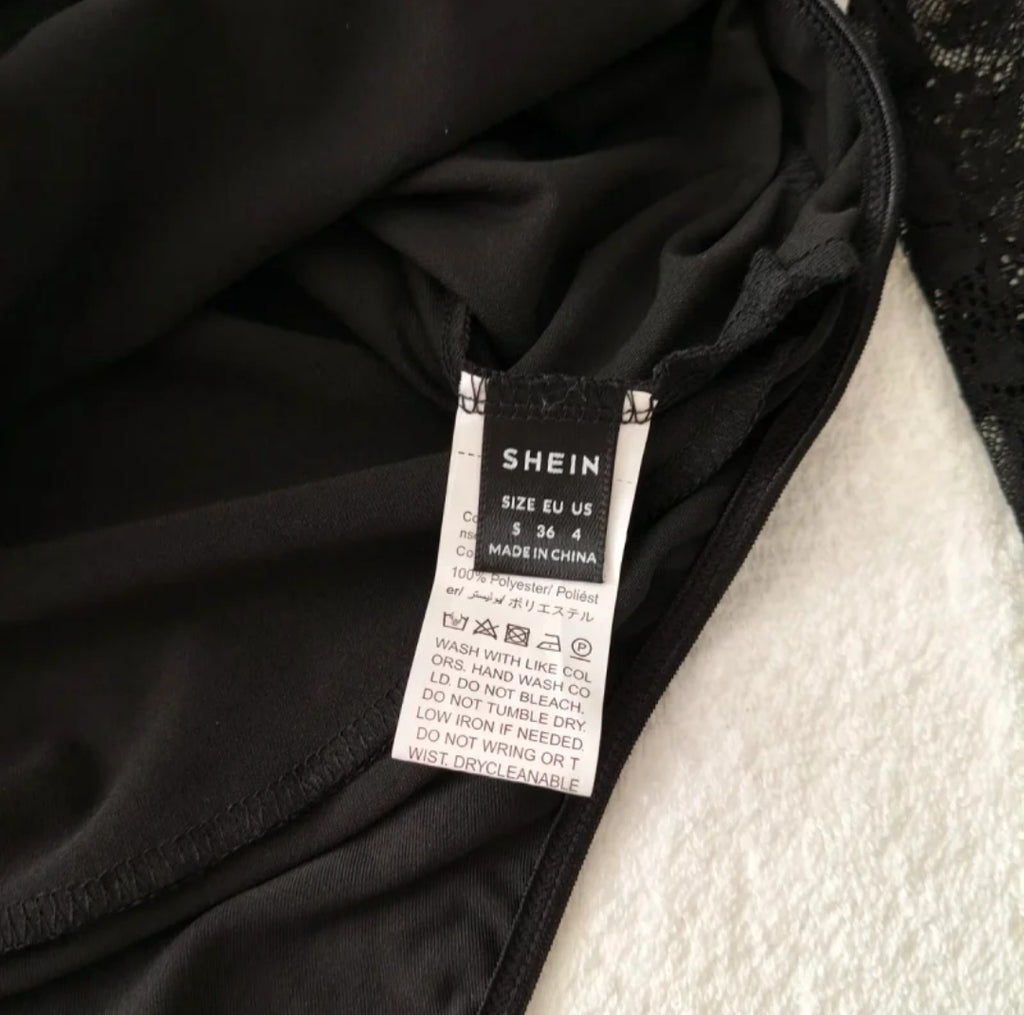 Body SHEIN 
Pizzo Nero Donna 
Taglia S