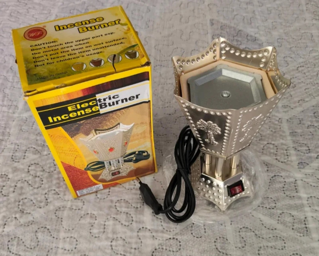 Bruciatore Incensi Elettrico 
Argento Emirates Arabi Uniti Nuovo !
