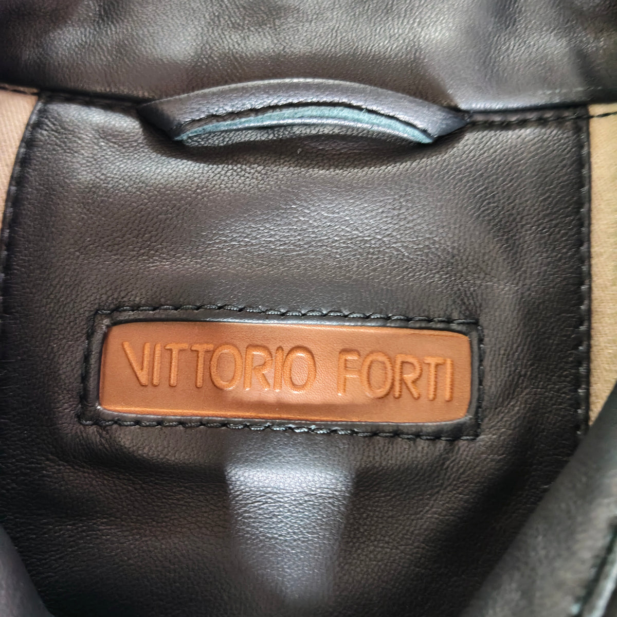 Cappotto Lungo di Lusso in Pelle Doppiopetto Vittorio Forti Taglia 50