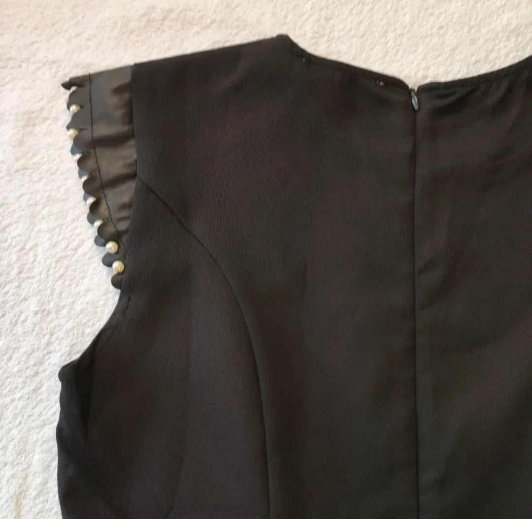 Manosque  Vestito Corto Smanicato Nero Misura S